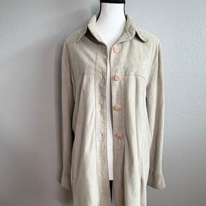 Vintage Cristiano di Thiene Italy Suede Leather Jacket Beige Tan Minimalist IT46